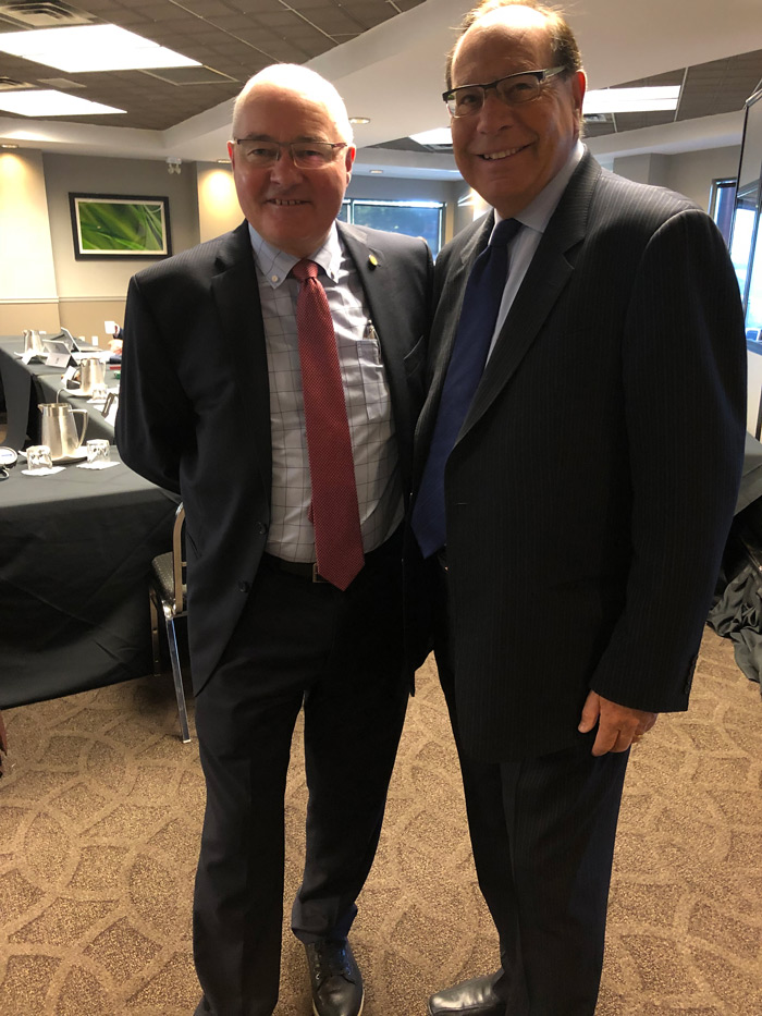 Anthony Ariganello, CEO, CPHR Canada (right) meets with Wayne Easter, MP